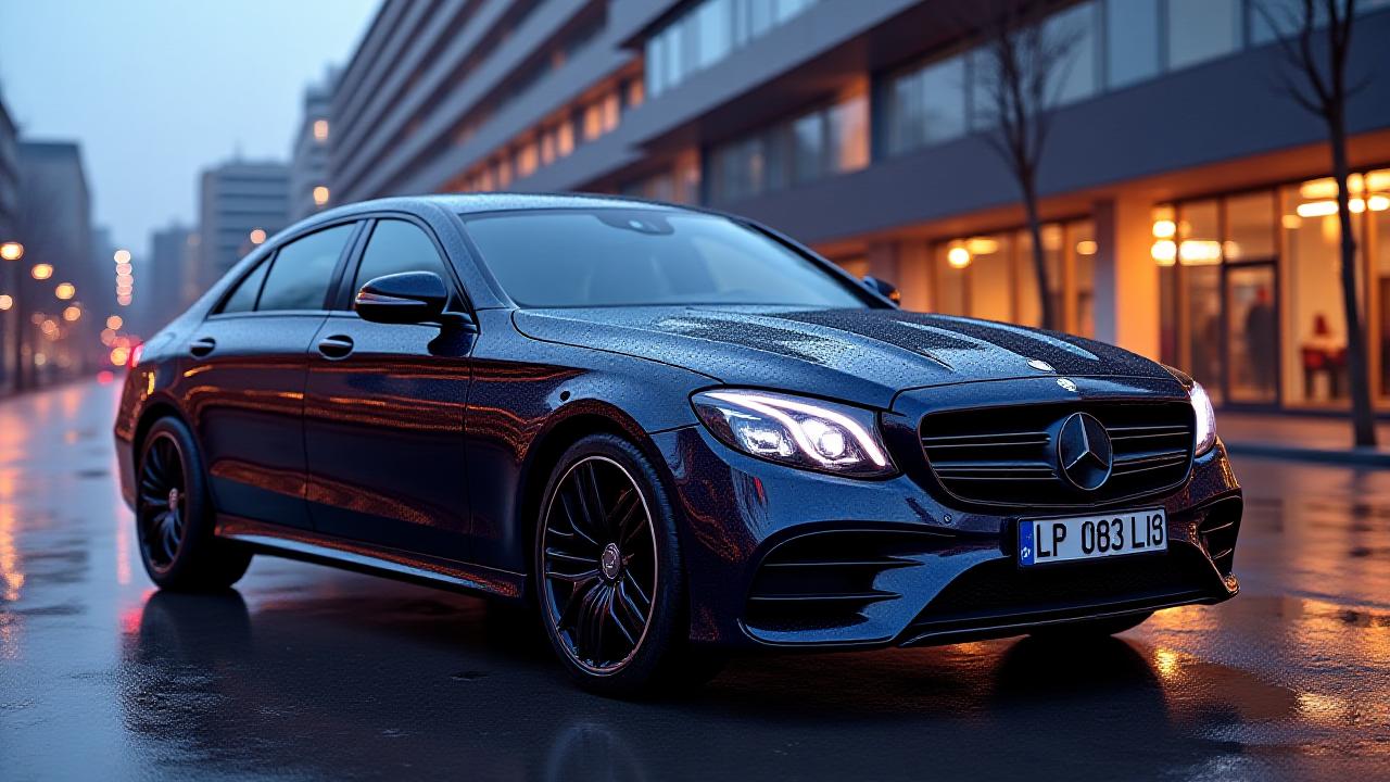 Auto di lusso parcheggiata nel quartiere EUR a Roma