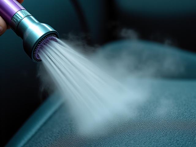 Dettaglio pulizia vapore sedili
